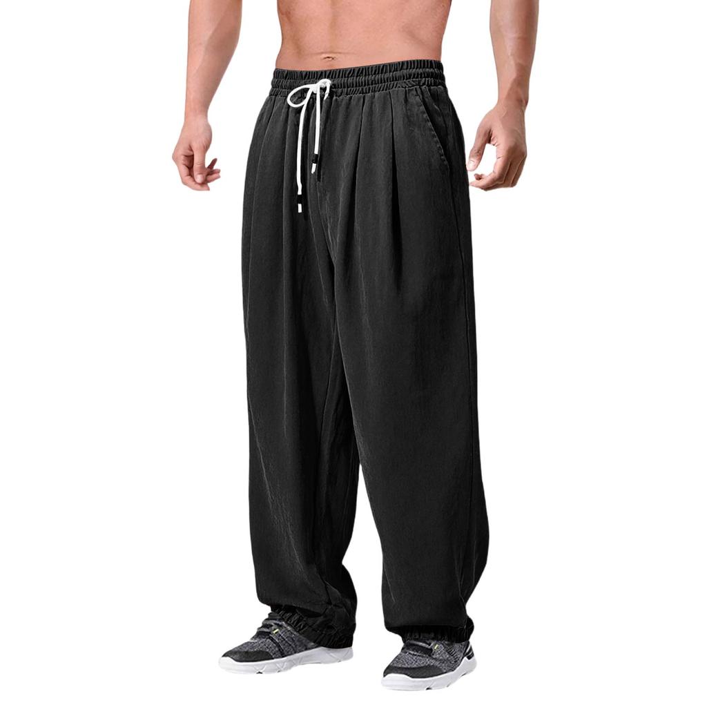Men's Sports Leisure Loose Big Size Relax Tighten The Waist Trousers