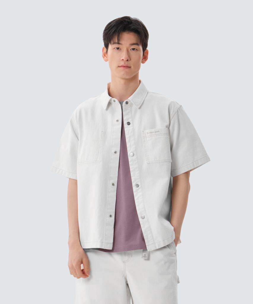 SNOWPEAK APPAREL Denim Short Sleeve Shirt (S25Zmfsh76) Ivory