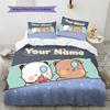 Custom Name Nighttime Friends Bedding,Quilt Set Quilt Cover Pillowcase Home Birthday Gift (1 * Duvet Cover + 2 * Pillowcase, Without Core)