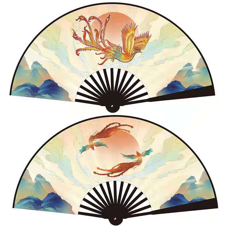 

Large Men Silk Fan Hanfu Decoration Classical Portable Bamboo Gift Hand Fan Abanicos Para Boda 33cm Summer Fans Ventilateur
