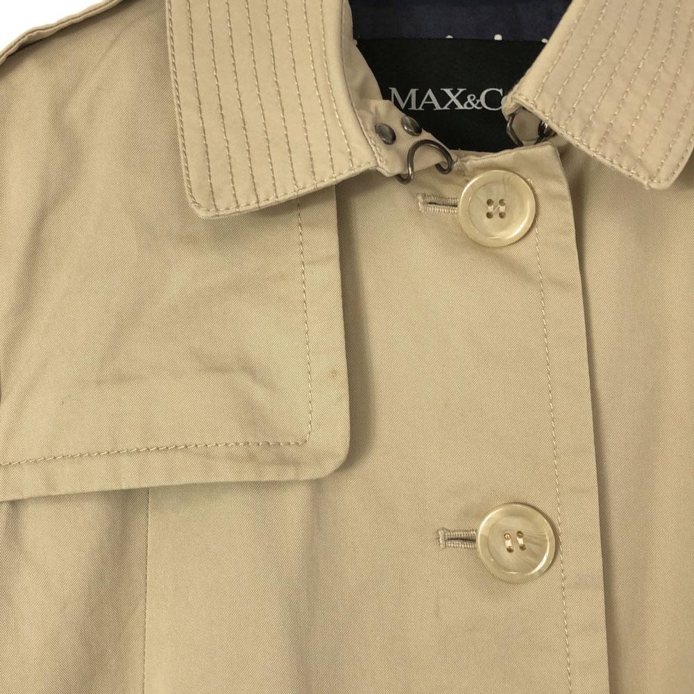 MAX&CO Trench Coat 4 Beige Back Dot Pattern Women Used
