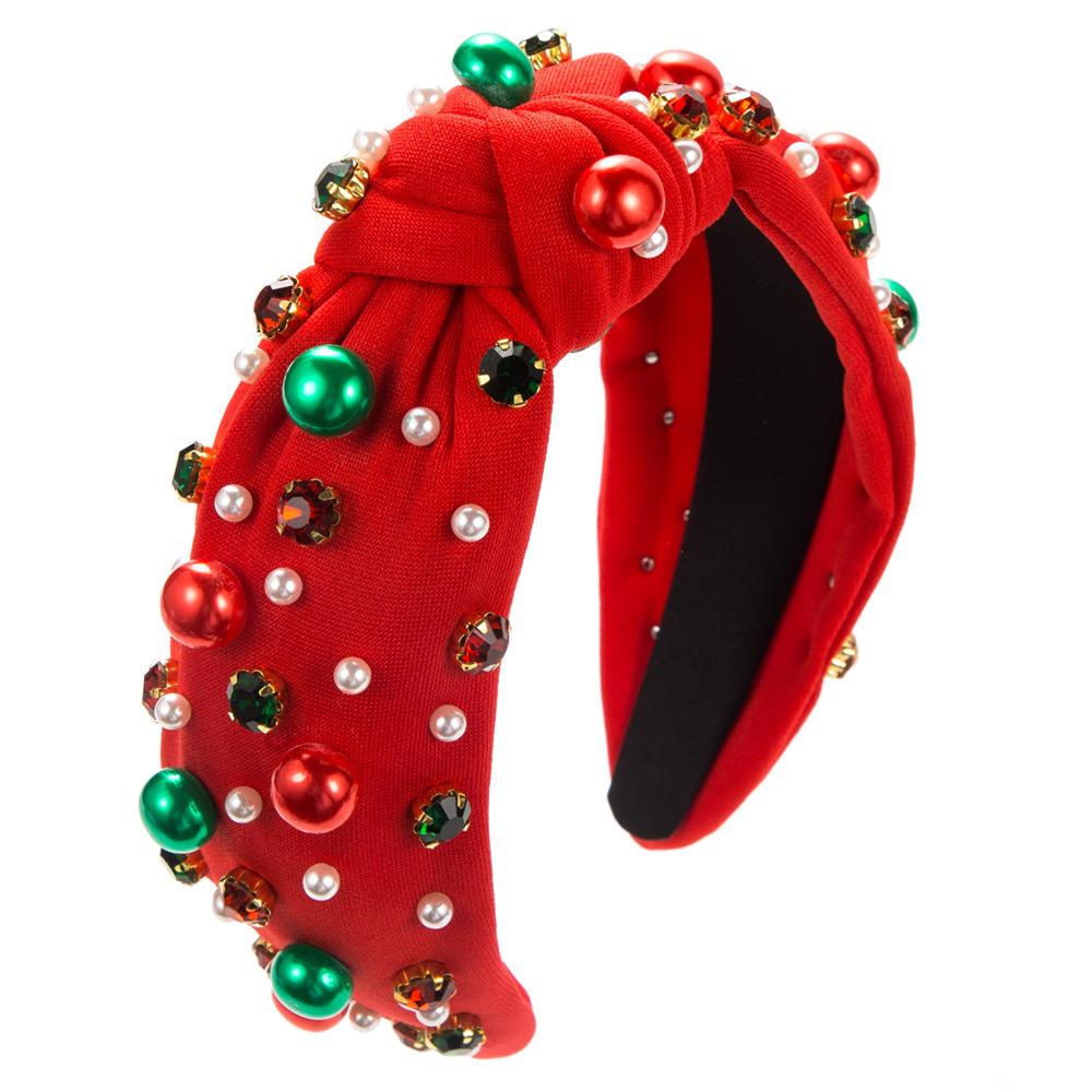 New Christmas Elements Bow Hairpin Women s Fashion Nail Diamond Pearl Holiday Party Spring Clip Hair Accessories Barrettes