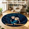 Howl's Moving Castle Personalized Round Rug Support Custom Name, Soft Home Decor Mat