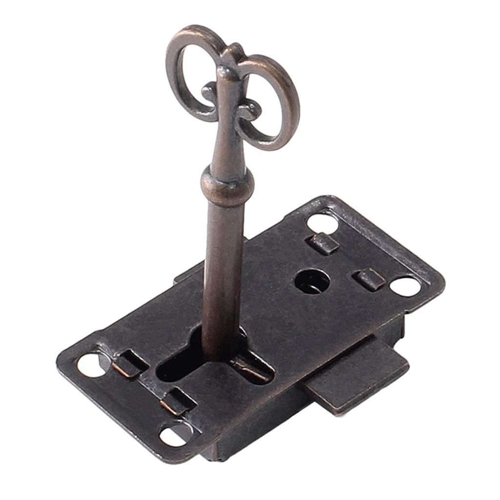 Serrature per Cassetti in Ferro Battuto a Filo Serratura Decorativa per Mobili Serratura Antica per Scatola Porta Gioielli con per Chiave per Casa