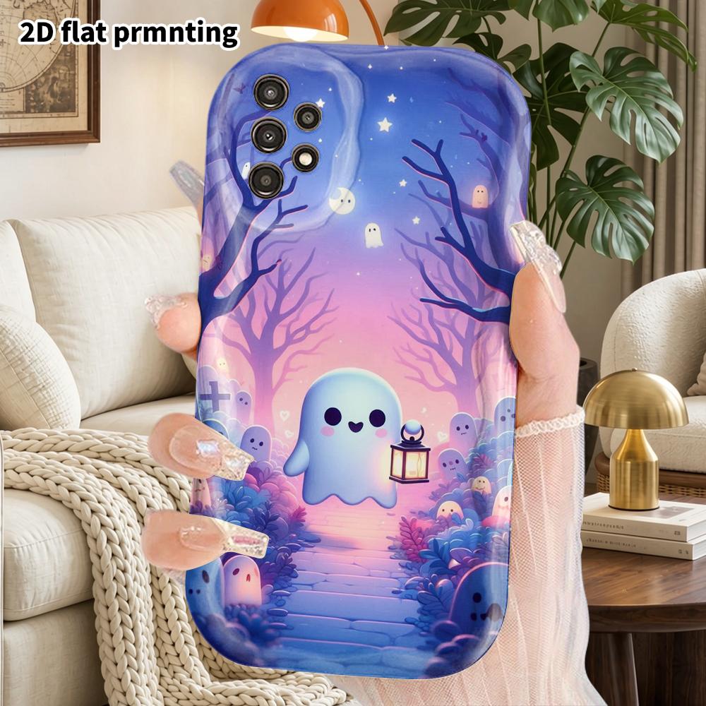 Phone Case: 2D Flat Samsung Galaxy A34 A35 M05 M06 S20 S22 S21 FE Plus 5G Protective Case, Couple Style, Forest Ghost, Christmas and Halloween Gifts