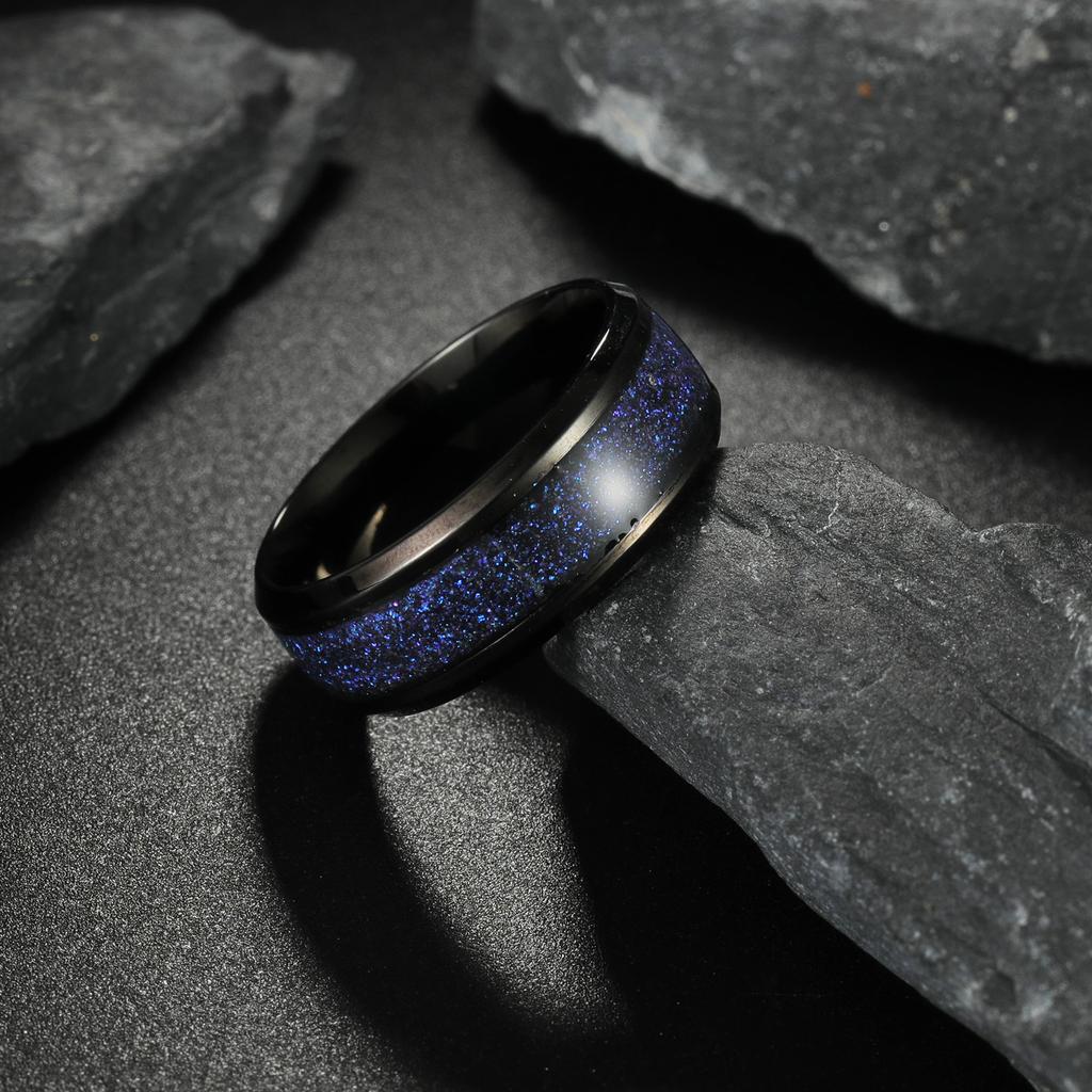 Galaxy Space Inlaid Blue Starry Sky Dome Wedding Ring for Men And Women Couple Fashionable Classic  Gift 2025