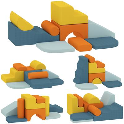 9-Piece Soft Play Set, Kids Soft Play Foam Blocks with Detachable Cover for Climbing and Crawling