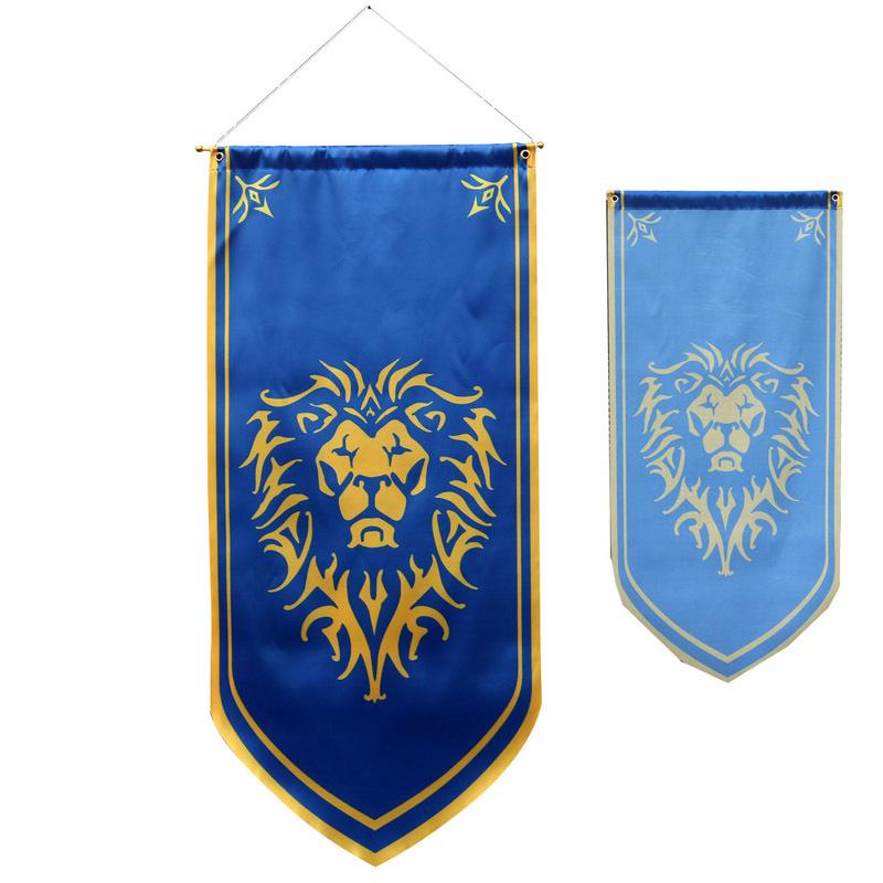 

Сатиновий банер Орди та Альянсу з Warcraft – Декоративний настінний прапор-постер з гри та фільму