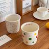 Polka Dot Smiley Face Holding Cup Cute Ins High Value Ceramic Coffee Cup Breakfast Milk Cup Office Home Cup