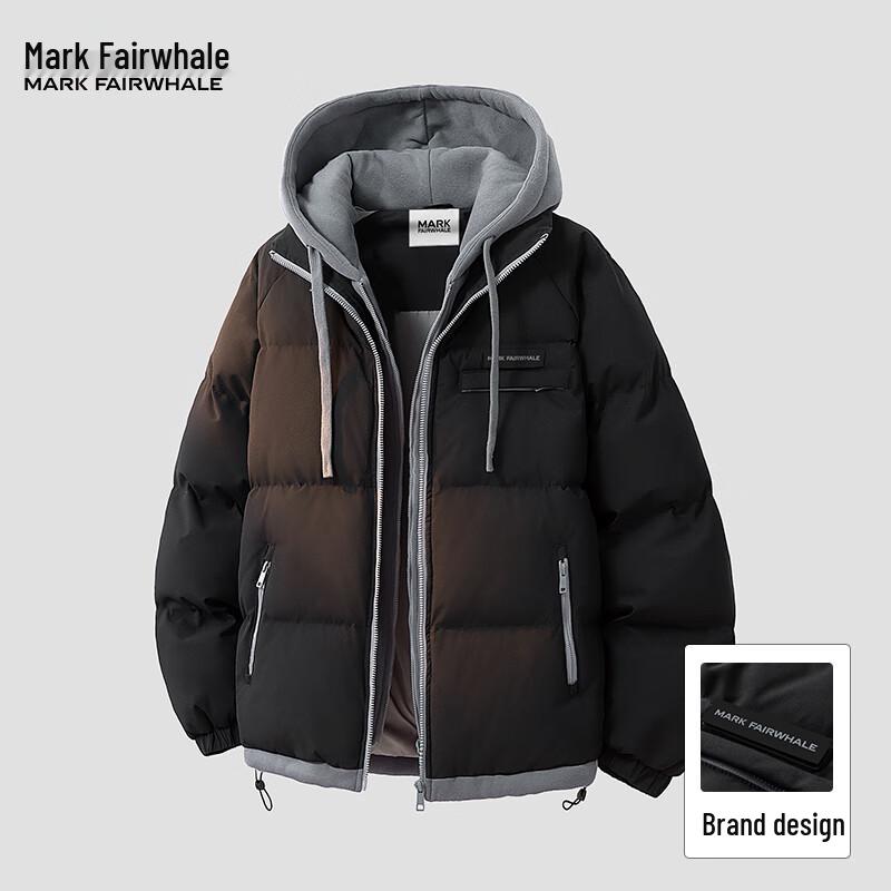 Mark Fairwhale Men's Faux Two-Piece Hooded Padded Jacket