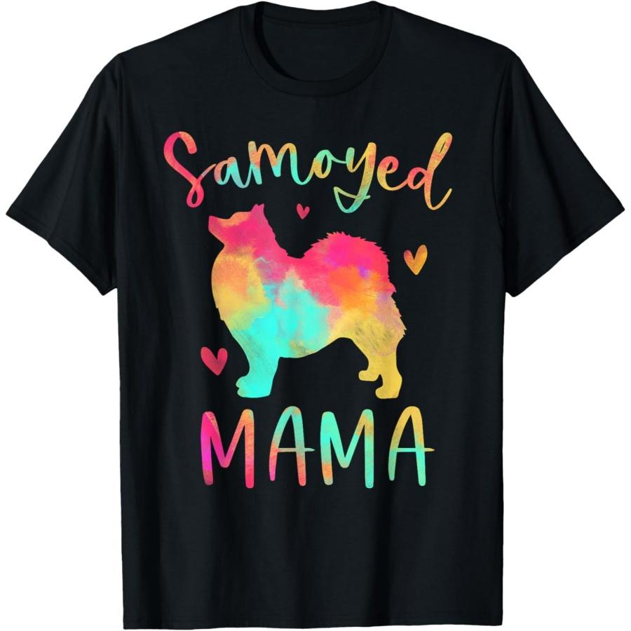 

Samoyed Mama Colorful Samoyed Gifts Dog Mom T-Shirt XXXXXL чорний