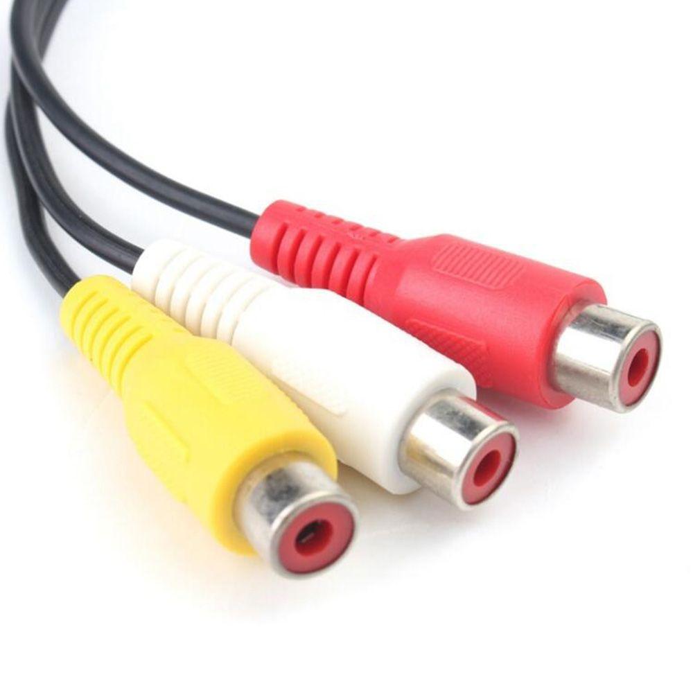 Durable Excellent Male To Female Stereo Jack Cable Video Cable Adapter Cable Cord Connector for TV DVD 3.5mm Mini AV TO 3 RCA