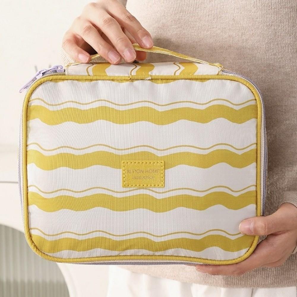Large Capacity Striped Makeup Bag Waterproof Wash Bag Travel Cosmetic Pouch  Bathroom
