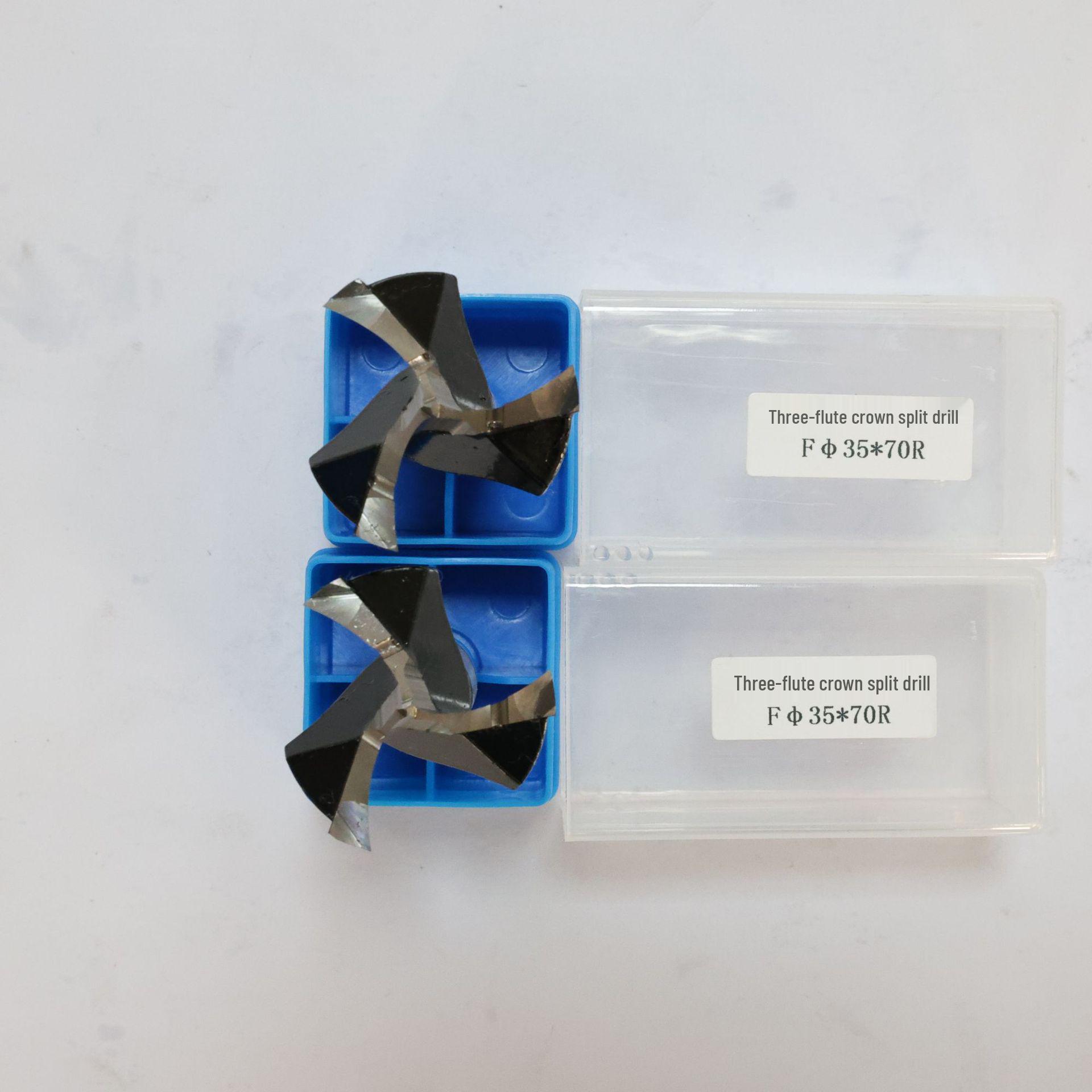 

Alloy Hinge Drill Bit Set: Two-Flute Spiral & Three-Flute Crown for Woodworking. 37*70L Detachable Drill