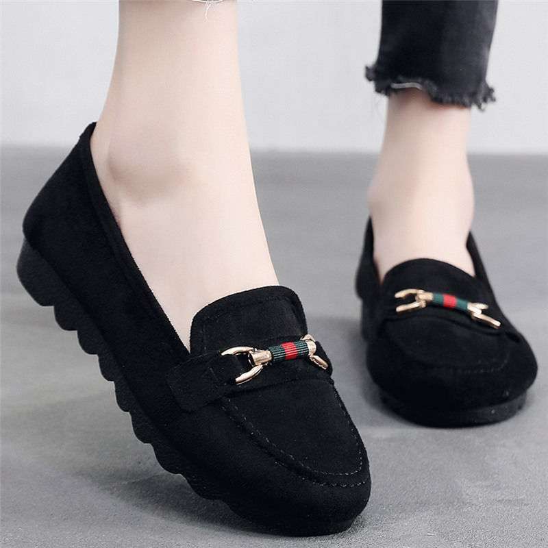 Polyurethane Sole Old North Cloth Shoes Women's Single Shoes Doudou Shoes Black Work Shoes Flat Sole Maternity Shoes Mother Shoes Large Size