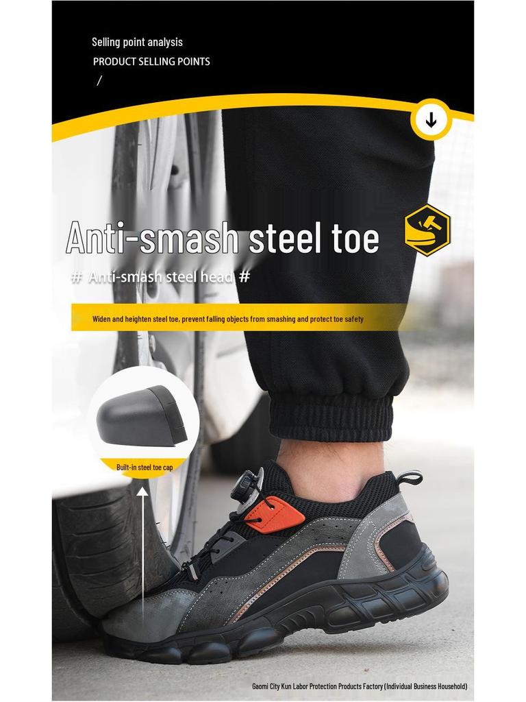 Men's Labor Protection Shoes - Anti-Smash, Anti-Puncture, Soft, Foldable, and Comfortable for Long Hours