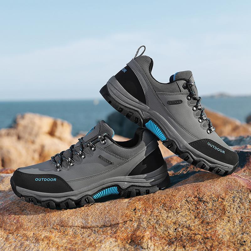 PU Leather Hiking Shoes Anti-collision Outdoor Sneakers Men's Waterproof Climbing Sports Shoes Anti-slip Camping Trekking Shoes