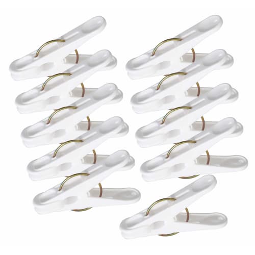 Nishida Clothespins, Nishida Gentle on Clothes AP, Pack of 10, White, 222370, 3.6 x 6.8 x 1.5 cm