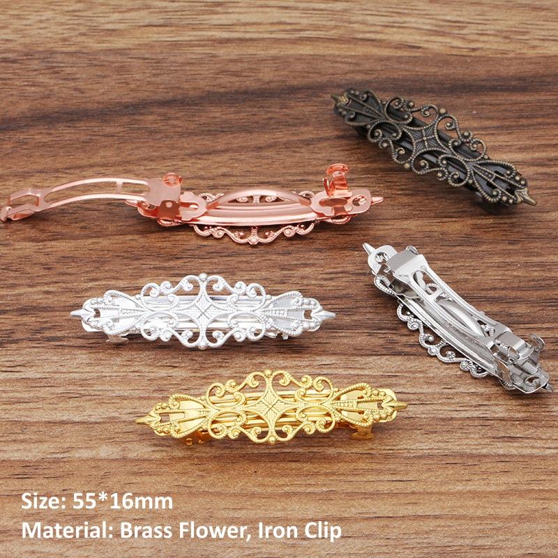 BoYuTe (10 Stück/Lot) Metall Messing Filigran Blume Haarnadel Basis Frauen Haarspangen Handgemachte Materialien
