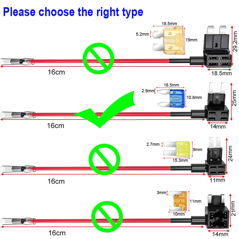 Kiligen 8pcs -24V Flat Fuse Holder for Additional Wiring Power Removal Flat Fuse +