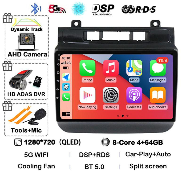 Android 14 Auto Carplay 4G WIFI Car Radio For Volkswagen Touareg FL NF 2010-2018 Multimedia Video Player Navigation Stereo GPS