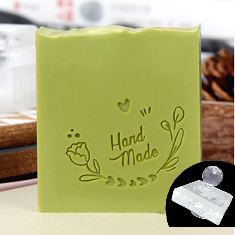 

Штамп с узором в виде листа и буквы, натуральная печать для уборки дома с ручкой, акриловый прозрачный штамп для мыла, глава «Сделай сам»