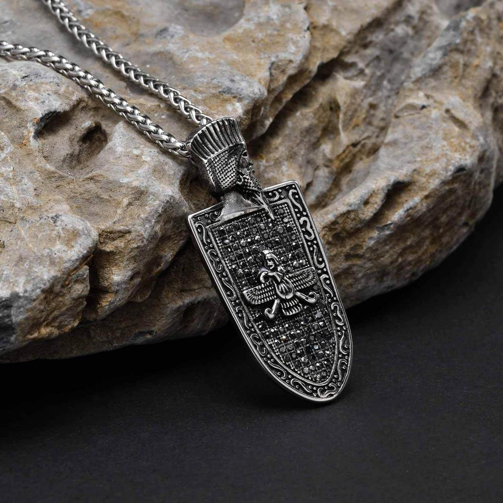 Retro Gun Black Texture Pendant: Durable Personality Hanging Ornament (PN-2261)
