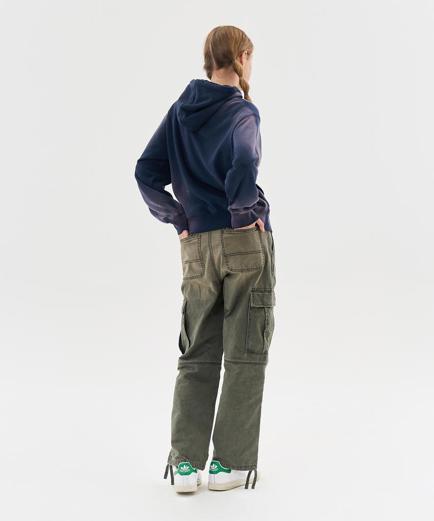 AECA Vintage Washing Cargo Wide Pants-Green