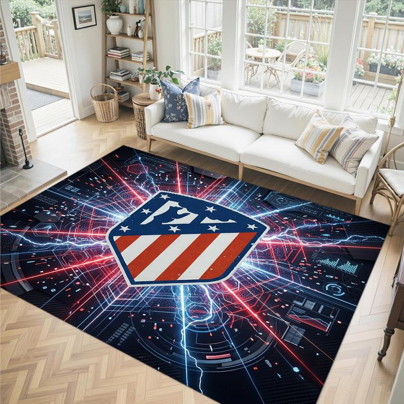 Design Atletico Madryt Kryształowy Aksamitny Dywan Przytulny Nie?Antypoślizgowy Dywan Wzorzysty Do Sypialni Salonu Przedpokoju