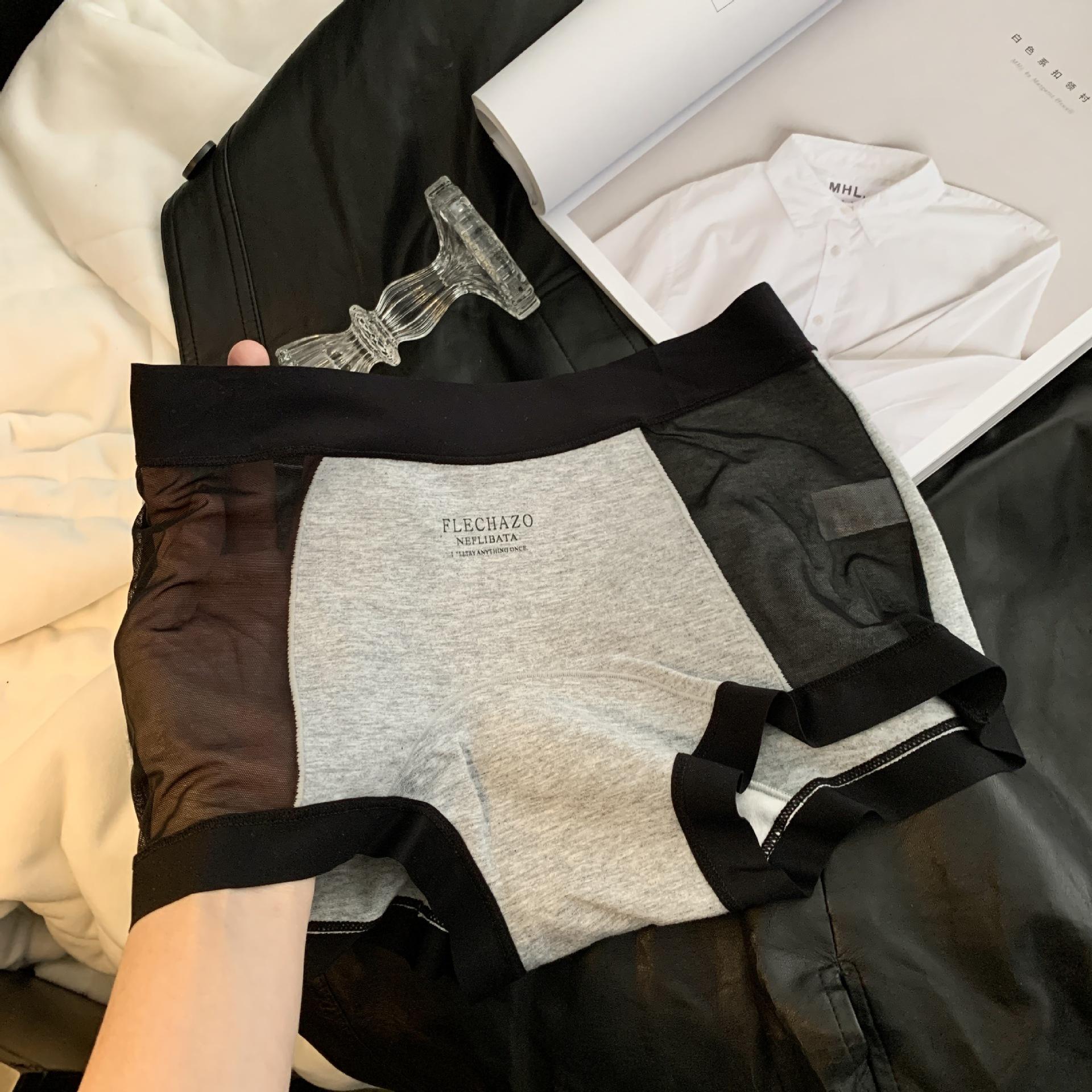 

Women s Spring and Autumn Cotton 10A Antibacterial Extended Crotch Mid Waist Flat Angle Panties 2XL сірий