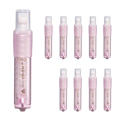 Tombow MONO One Pale 10 Eraser, Pink, Pen-Shaped, Retractable, EH-SSM82L-10P