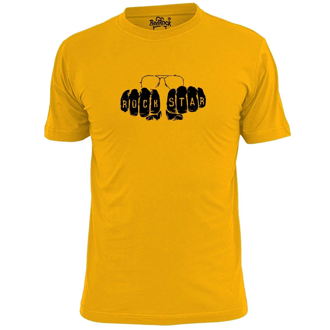 Mens Rock Star Fists Stencil T shirt Music Rocker S