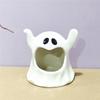 Creative Cute Ceramic Flower Pot Vase Halloween Ghost Candle Holder Handicraft Ornaments Home Decoration Plant Accessories