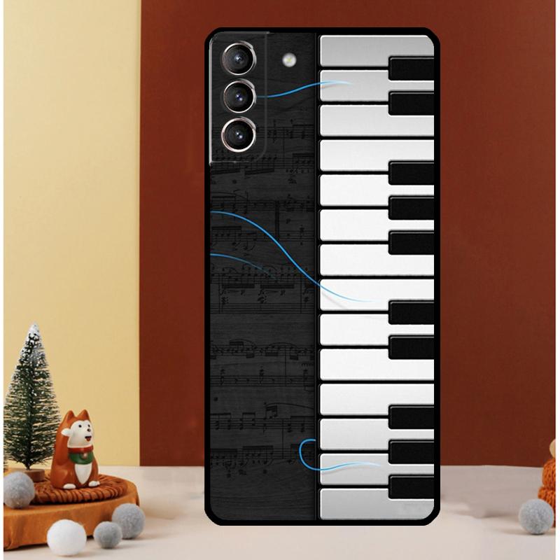 Piano Keys Musical Case For Samsung Galaxy S24 S26 Ultra S22 S23 S25 Ultra S20 S21 Plus S10 S25 FE Cover Funda