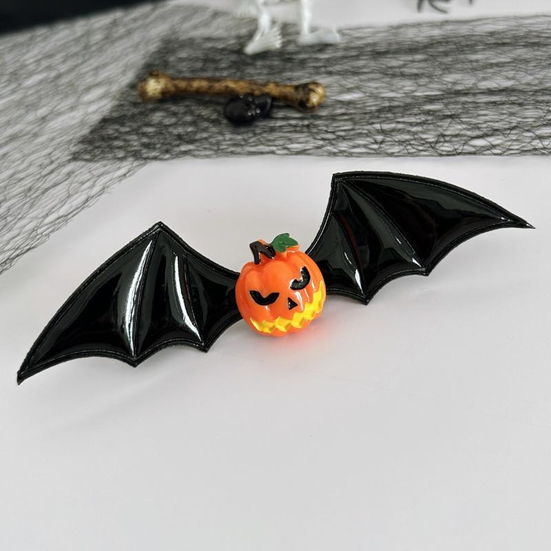 Dark Series Halloween Headwear Multi-Color Pumpkin Devil Bat Wings Side Headwear Hair Clip Funny Devilish Accessory For Parties