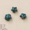 Flower glaze blue ceramic beads loose beads handmade DIY necklace accessories material beads