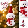 Christmas Knitted Snowman Ornament with Plush Hat and Scarf, Cute Snowman Doll for Christmas Tree Decoration and Holiday Hanging