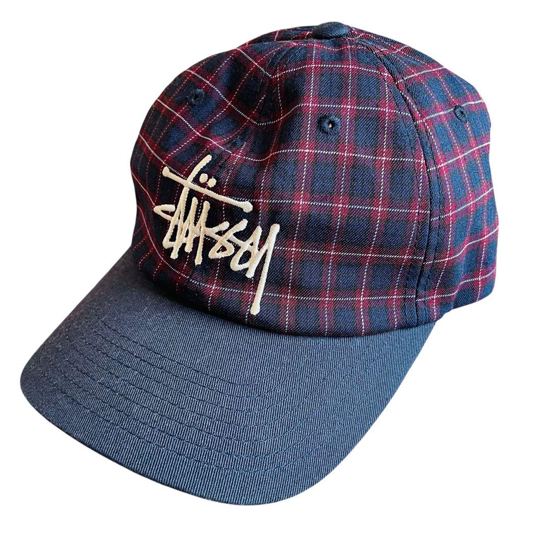 

[USED] Stüssy Checkered Cap in Navy/Red
