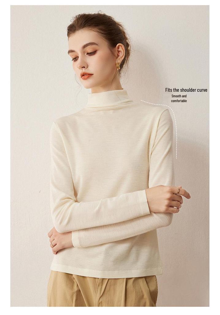 Women's Machine Washable Ultra-Fine Wool Base Layer: Half-High Neck, 2026 Autumn/Winter Thin Knit Sweater