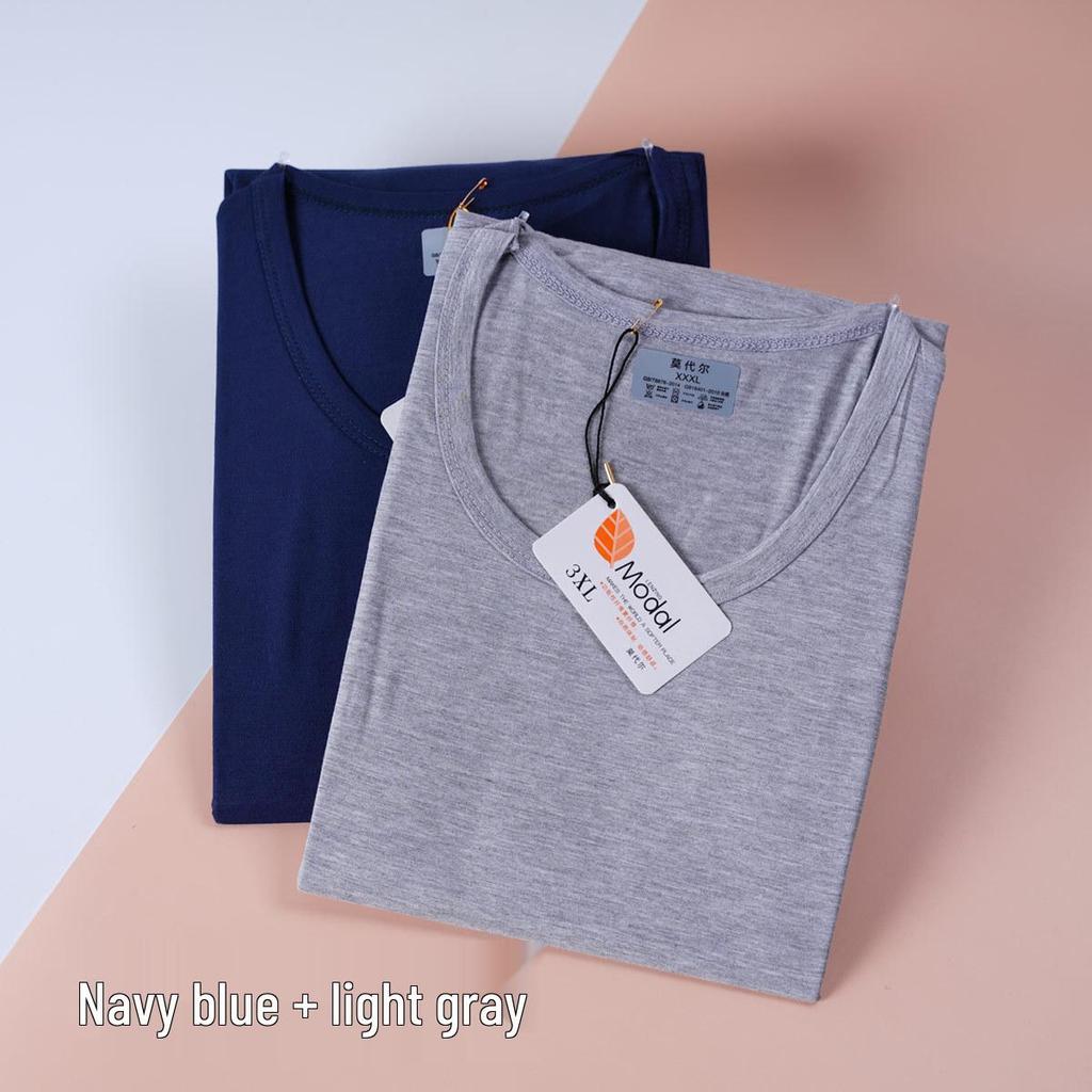 Men's Modal Cotton Long Sleeve Thermal Underwear Set - Lightweight Round Neck Base Layer for Autumn & Winter
