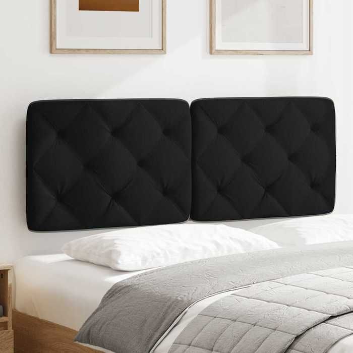 VidaXL Coussin de tête de lit noir 120 cm tissu 4019214