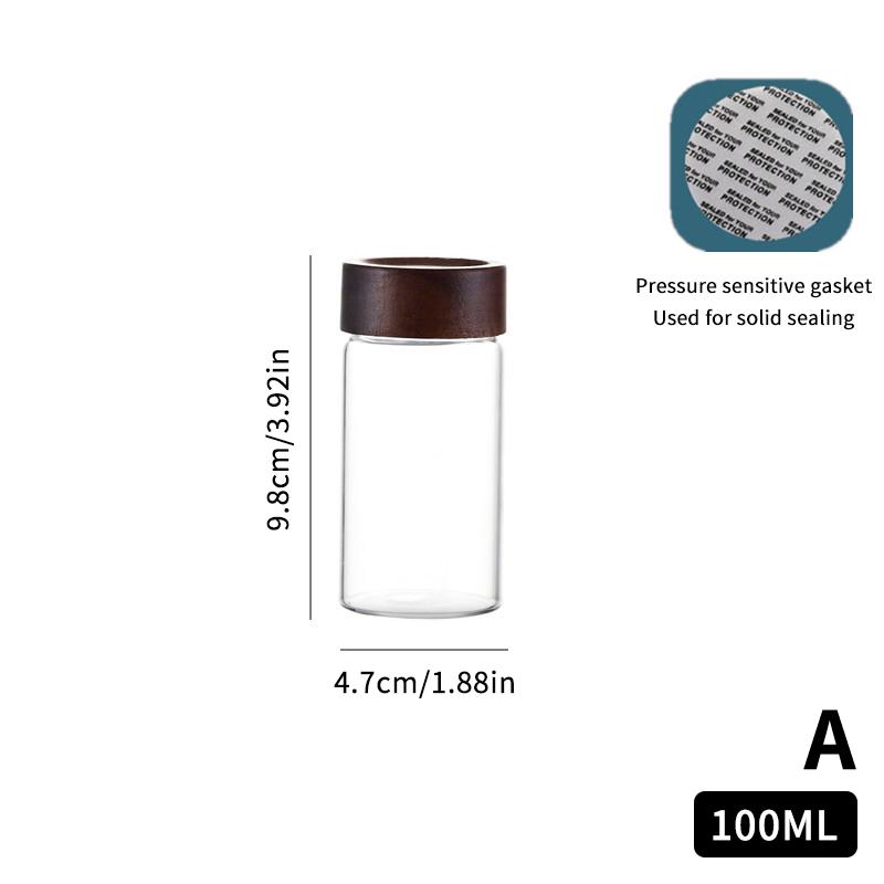 Mini Wood Lid Coffee Beans Storage Container Tube Kitchen Sealed Can Tea Spice Jars Single Dose Espresso Accessory Coffeware