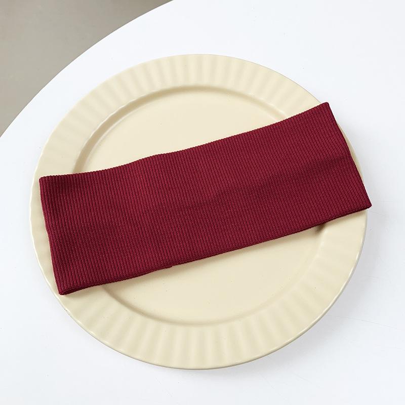 Solid Color Korean Wide Headband Stretchy Knit Hair Sweatband for Women Makeup Gym Yoga Running Fashion Accessory