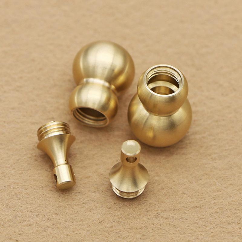 Chinese Natural Feng Shui Brass Gourd Buddhist Good Luck Home Ornament Decor