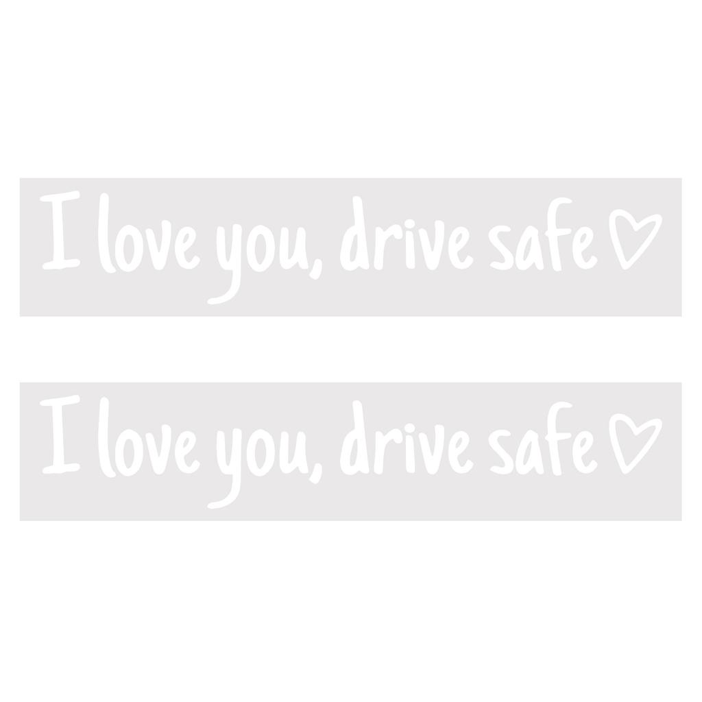 2pcs I Love You Drive Safe Car Stickers,Rear View Mirror Stickers For Women Men Waterproof Rear View Mirror Decals