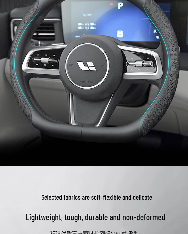 Ideal ONE/L7/L8/L9 Genuine Leather Steering Wheel Cover, Ultra-Thin, All-Season Fit