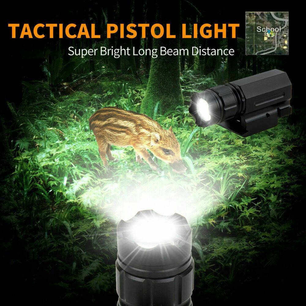 AAA 16340 Batteries LED Hunting Zoomable 3 Mode Flashlight Weaver Picatinny Mount Gun Tactical Outdoors Rechargeable Torch Light