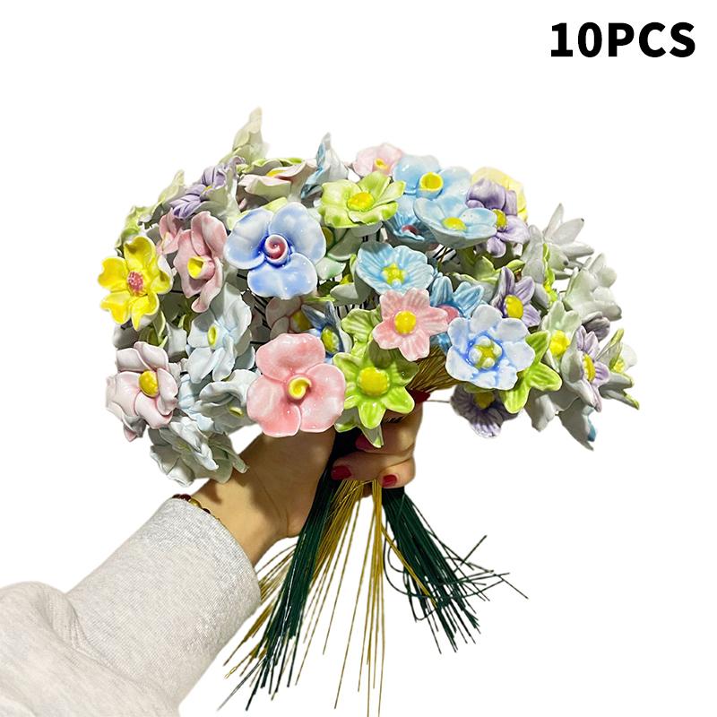Ceramic Flowers Jingdezhen High Temperature Handmade Simulation Flowers Eternal Life Flower Decorations Creative Gifts Home Furn