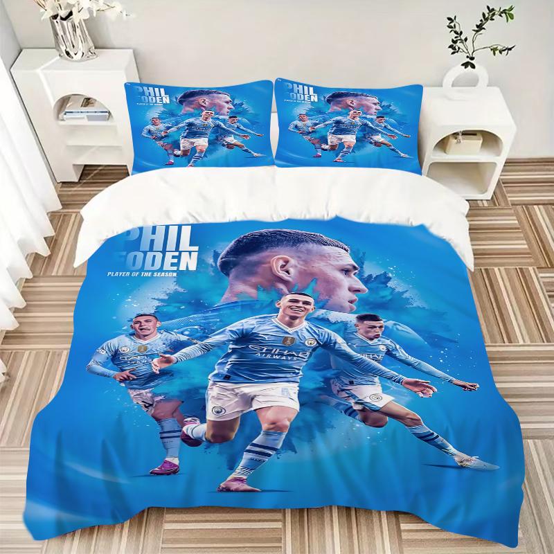 3Pcs Man City Player Season Bedding Sets For All Sizes New 3D Printed Bed Cover Comforter Duvet Cover Pillowcase Bedroom Decoration