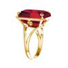 Top Quality Luxury Ring Ruby Rectangle Cut Plated Gold 925 Sterling Silver Ring for Women Mom Vintage Elegant Anniversary Gift